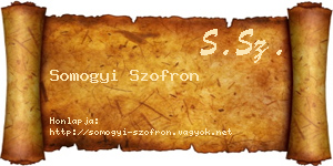Somogyi Szofron névjegykártya